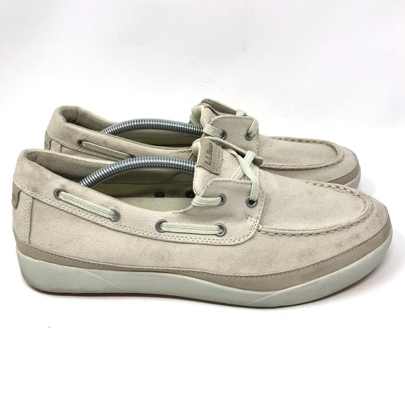 L.L. Bean Denim Tan Boat Deck 2 Eye Tan Mens 11 - Picture 1 of 7